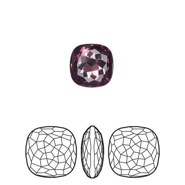 Fancy stone 2pk iris foil back, Crystal Passions® 10mm thin cushion 4483 image number 0