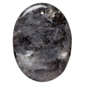 Blue labradorite 1pkg2, flat oval focal natural 40x30mm