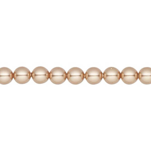 Pearl 100pk rose gold, Crystal Passions® 5mm round 5810 image number 0