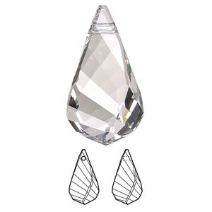 Focal 1pk crystal, Crystal Passions® 30x16mm pendant helix 6020