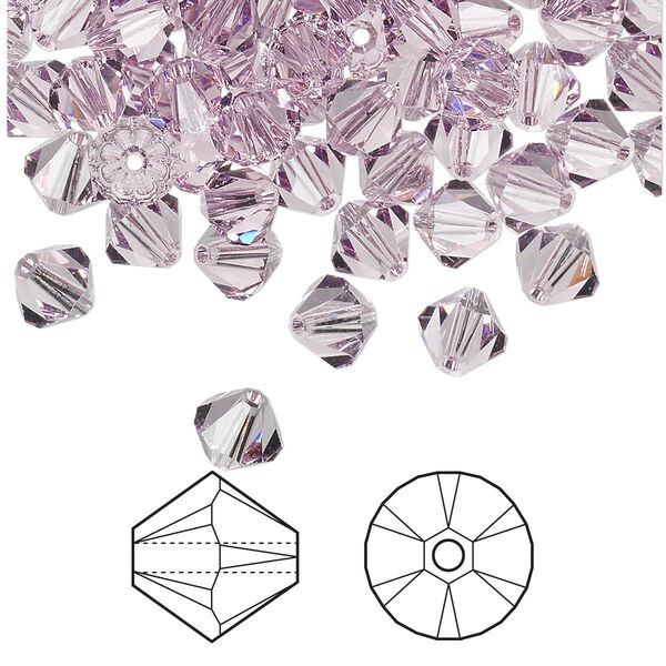 Bead 144pk light amethyst, Crystal Passions® 6mm bicone 5328 image number 0