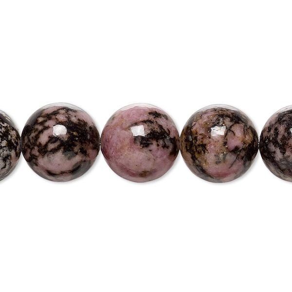 Rhodonite 1pkg1, round bead natural 15.5-16 inch 12mm image number 0