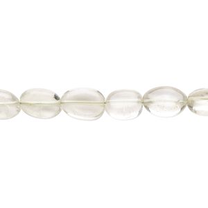 Green quartz 1pkg1, hand-cut puffed oval bead 7 inch 6x6mm-13x7mm