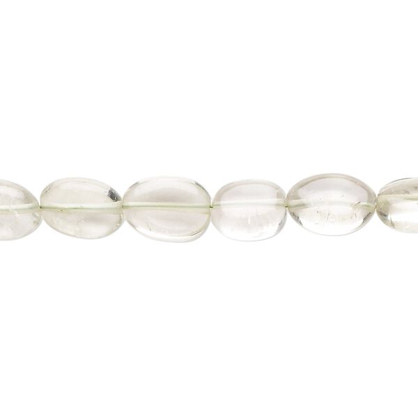 Green quartz 1pkg1, hand-cut puffed oval bead 7 inch 6x6mm-13x7mm image number 0