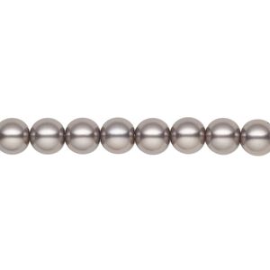 Pearl 200pk dark grey, Preciosa Czech crystal 6mm round