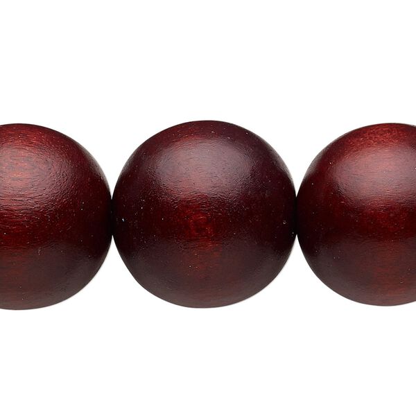 Bead, Taiwanese cheesewood (dyed / waxed), dark brown, 19-20mm round. Sold per 15-1/2" to 16" strand. image number 0