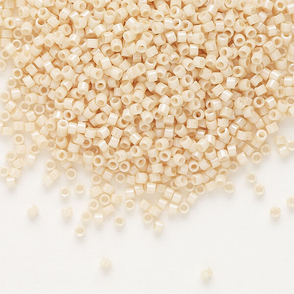 Seed bead, Delica®, glass, pkg/250g, #11 round, opaque glazed luster antique beige (DB-0204). image number 0