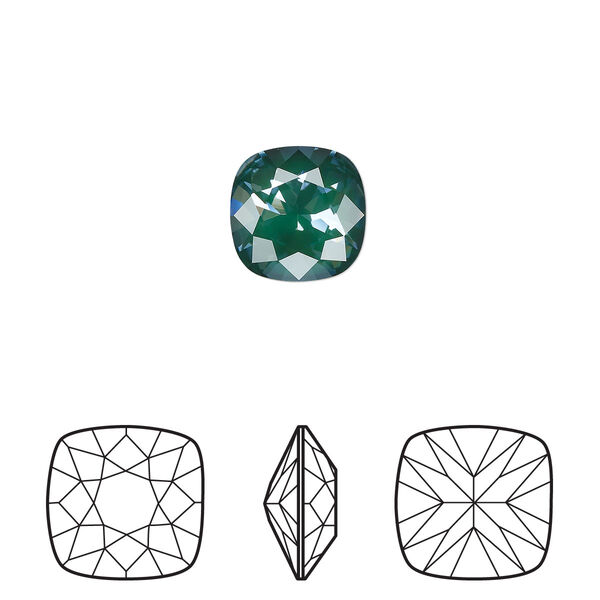 Fancy stone 2pk crystal pine green ignite LacquerPRO, Crystal Passions® 10mm cushion 4470 image number 0