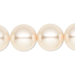 Bead, crystal pearl, cream, 16mm round. Sold per 15-1/2" to 16" strand, approximately 25 beads.