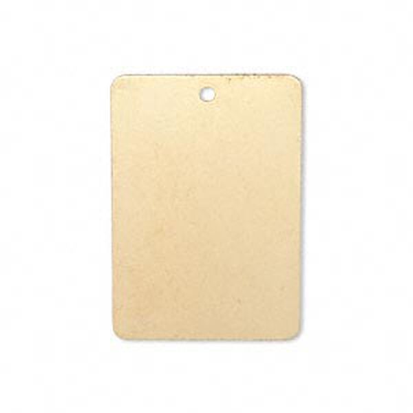 Focal, gold-finished brass, 30x20mm double-sided top-drilled rectangle. Sold per pkg of 6. image number 0