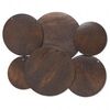 Focal, Korean boxwood (dyed), dark brown, 40-60mm top-drilled round. Sold per pkg of 3 pairs. image number 0