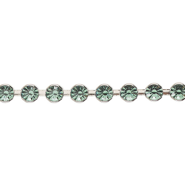 Cupchain, Vintage Crystal™, imitation rhodium-plated brass, erinite, 4.4mm round. Sold per 1-meter section. image number 0