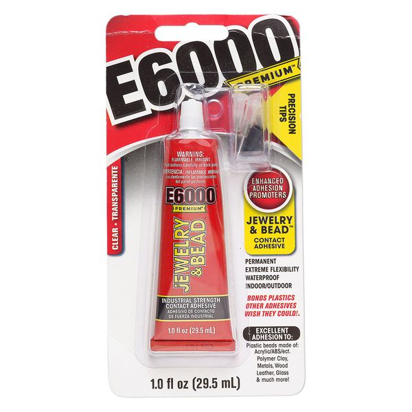 Adhesive E6000® PREMIUM™ Jewelry & Bead™ 1pkg1 tube, 1 fluid ounce, clear image number 0