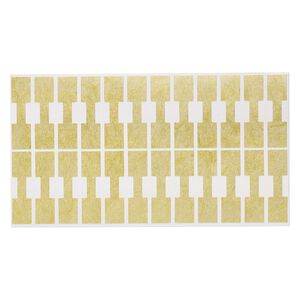Jewelry tag, Rhino Skin DuPont™ Tyvek®, polyethylene, gold, 1/2 x 3/8 inch rectangle, 1-1/2 inches overall. Sold per pkg of 1,000.