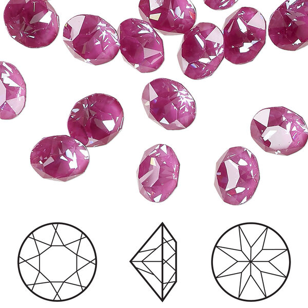 Chaton 144pk crystal orchid ignite LacquerPRO, Swarovski® 8.16-8.41mm round SS39 1088 image number 0