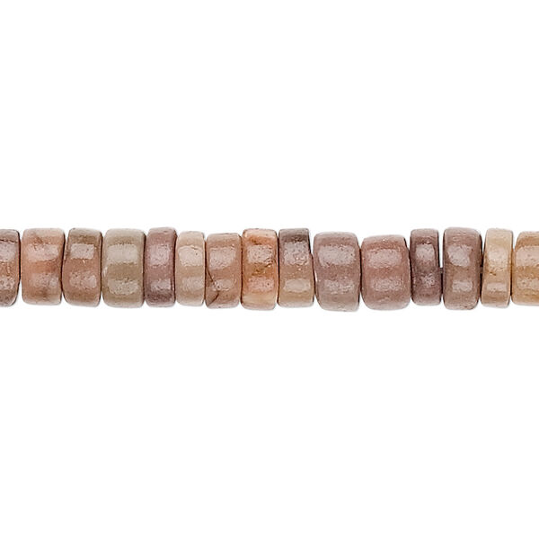Bead, sea urchin shell (natural), dark, 5-7mm hand-cut heishi, Mohs hardness 3-1/2. Sold per 15-1/2" to 16" strand. image number 0