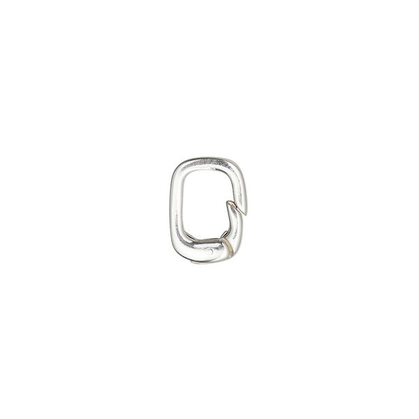 Clasp self-closing 1pkg1 sterling silver, 11.5x8mm rectangle, 1-strand image number 0