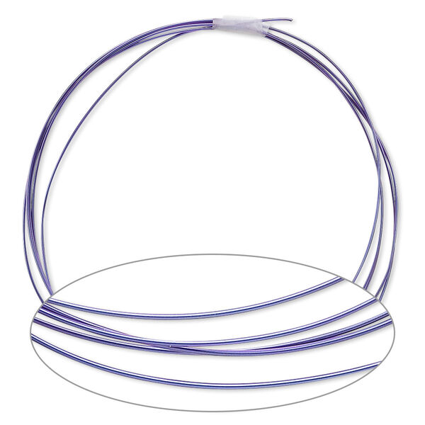 Wire, anodized niobium, purple, half-hard, round, 20 gauge. Sold pkg of 5 feet. image number 0