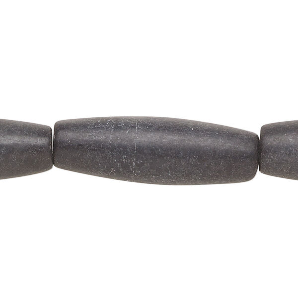 Bead, blackstone (dyed), 30x9mm-32x11mm oval, C- grade, Mohs hardness 6-1/2 to 7. Sold per 15-1/2" to 16" strand. image number 0