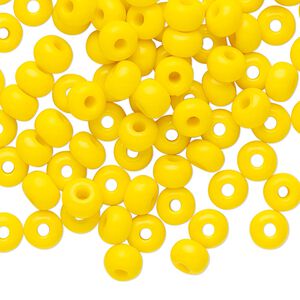 Seed bead, Preciosa Ornela Czech glass, pkg/500g, #2 rocaille, opaque yellow, (83130).