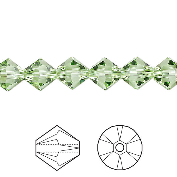 Bead 12pk peridot, Crystal Passions® 8mm bicone 5328 image number 0