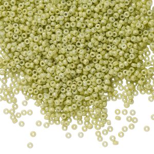 Seed bead, Miyuki, glass, pkg/35g, #15 rocaille, Duracoat® opaque outside dyed fennel, (RR-4473).