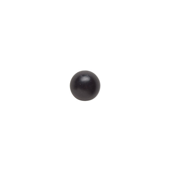 Cabochon, black onyx (dyed), matte, 8mm calibrated round, B grade, Mohs hardness 6-1/2 to 7. Sold per pkg of 10. image number 0