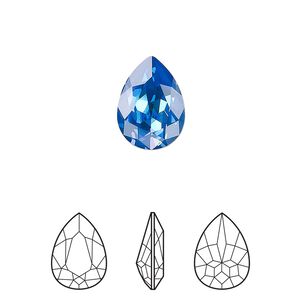 Fancy stone 1pk crystal royal blue DeLite, Crystal Passions® 14x10mm pear 4320