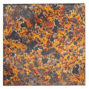 Sheet, Lillypilly, lacquered copper, molten sun patina, 3-inch single-sided square, 36 gauge. Sold individually.