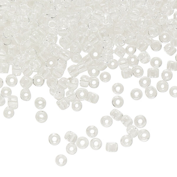 Seed bead, TOHO BEADS®, glass, pkg/7.5g, #8 round, transparent crystal clear (TR-08-1). image number 0