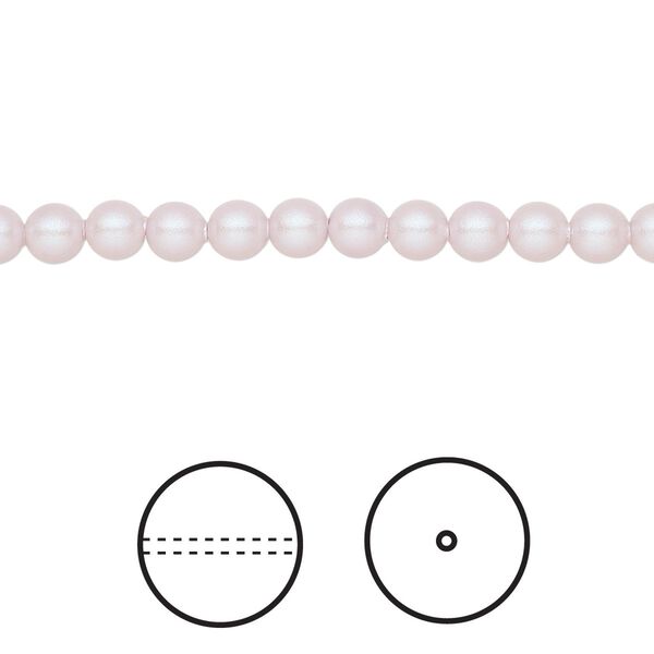 Pearl 500pk iridescent dreamy rose, Swarovski® 4mm round 5810 image number 0