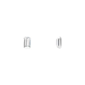 Gem, cubic zirconia, spinel white, 5x3mm faceted emerald-cut, Mohs hardness 8-1/2. Sold per pkg of 5.
