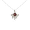Garnet / sterling silver 1pkg1, antiqued drop natural 13x11mm image number 0