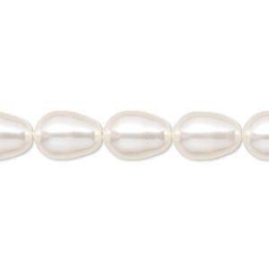 Pearl 250pk white, Crystal Passions® 11x8mm pear 5821