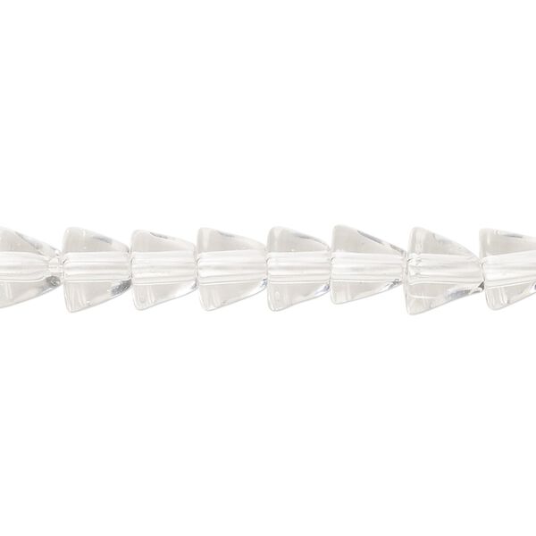 Bead, glass, clear, 6mm-7x6mm cone. Sold per 15-inch strand, approximately 70 beads. image number 0