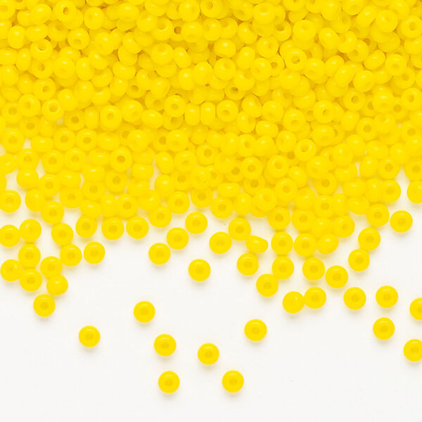 Seed bead, Preciosa Ornela, Czech glass, pkg/500g, opaque yellow, #10 rocaille. image number 0