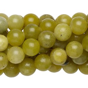Olive new "jade" 1pkg10, round bead natural 15.5-16 inch 8mm