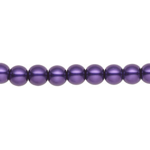 Pearl 1pk purple, Celestial Crystal® 6mm round 15.5-16 inch