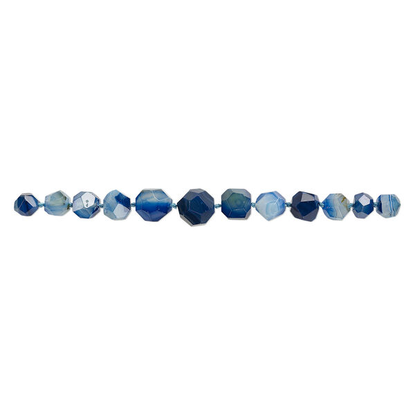Agate 1pkg1, faceted nugget bead B grade, 18 inch graduated medium to large image number 1