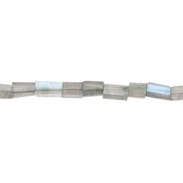 Bead, labradorite (natural), 5x3mm-9x4mm hand-cut hexagon tube, B grade, Mohs hardness 6 to 6-1/2. Sold per 14-inch strand. image number 0