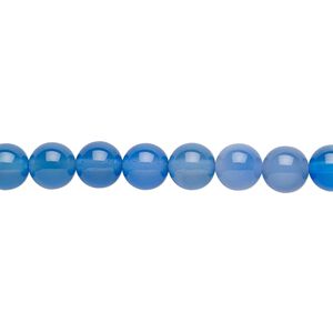 Blue agate 1pkg1, round bead 15.5-16 inch 6mm