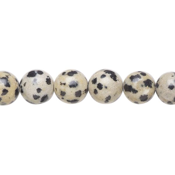 Dalmatian jasper 1pkg1, round bead natural 15.5-16 inch 8mm image number 0