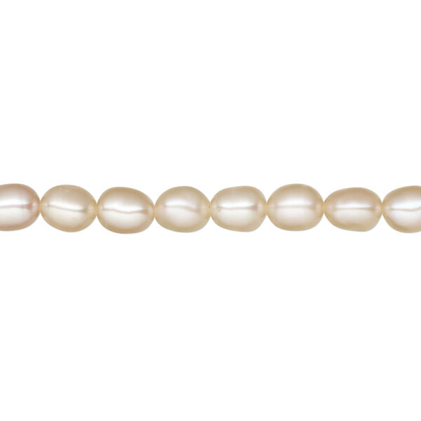 Pearl 1pkg1 freshwater, rice peach natural, 15.5-16 inch 4-5mm cultured image number 0