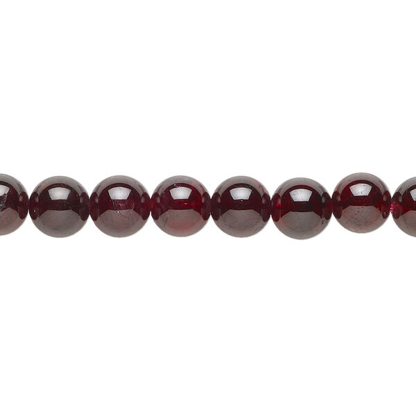 Bead, garnet (natural), 6mm round, C+ grade, Mohs hardness 7 to 7-1/2. Sold per 15-1/2" to 16" strand. image number 0