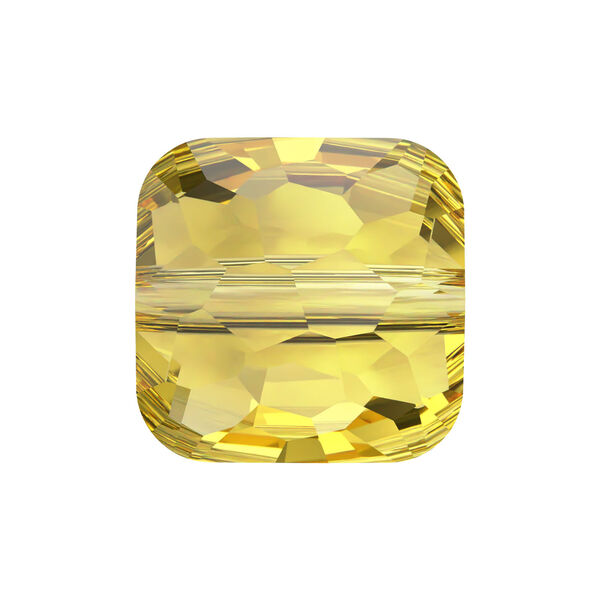 Bead 1pkg4 light topaz, Crystal Passions® 8mm puffed square 5035 image number 0