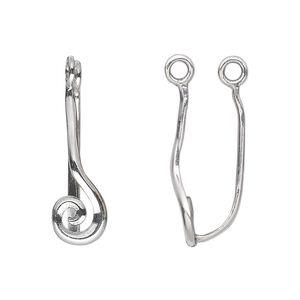 Bail, JBB Findings, donut, antiqued sterling silver, 23x9mm overall with swirl design, 19x5.5mm grip length. Sold individually.