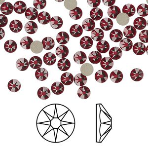 Flat back 144pk Siam foil back, Crystal Passions® 3.8-4mm rose round SS16 2088