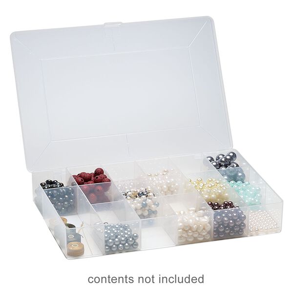 Organizer box, 17 compartments, 11x7x1-1/2 inches with lid. Sold individually. image number 0
