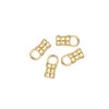 Crimp end 1pkg4 brass, 6x4mm tube / loop / 2.5mm inside diameter, JBB Findings image number 0