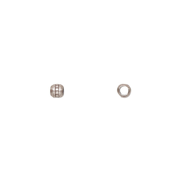 Bead, Hill Tribes, antiqued sterling silver, 3mm round. Sold per pkg of 12. image number 0
